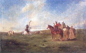 Cavasliers Chassant Au Faucon