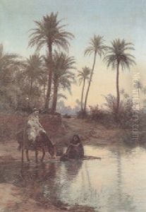 At The Oasis by Eugene Alexis Girardet