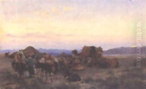 Beduinenlager Bei Sonnenuntergang