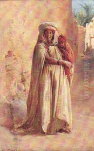 Femme Nomade Et Son Enfant by Eugene Alexis Girardet