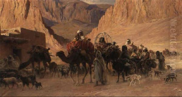 Arab Caravan In The Desert - view 1