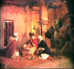 Moroccan Coffee House by Eugene Alexis Girardet