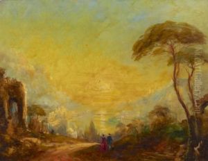 Couple Dans Un Paysage by Adolphe Bachmann
