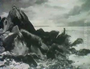 Paysage Breton Au Bord De La Mer by Eugene Alexis Girardet