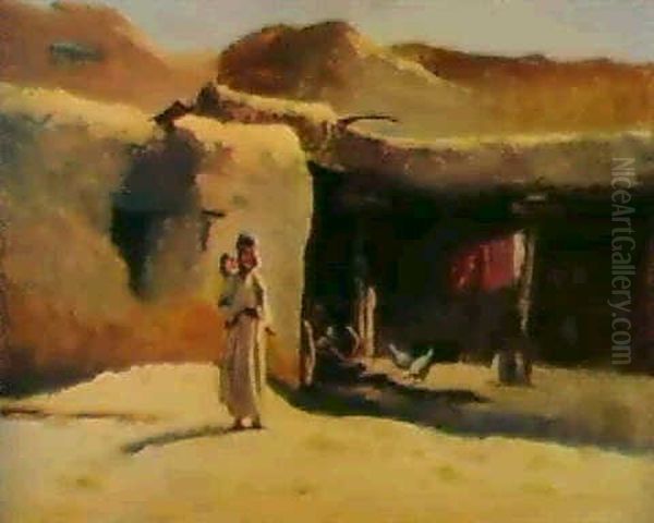 Deux Soeurs Devant Leur Maison - view 1