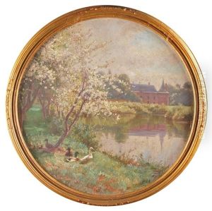 Le Parc Du Chateau & Le Cygne Ses Petits A L'automne (2 Works)