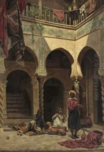 Moorish Courtyard by Jules Girardet
