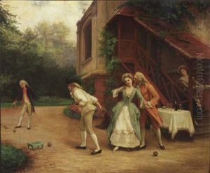La Partie De Boules Devant L'auberge