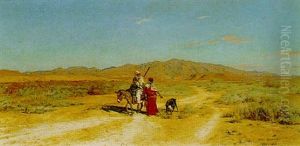Aux Environs De Biskra by Jules Girardet