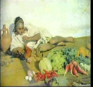 Junger Orientalischer Gemuseverkaufer by Jules Girardet