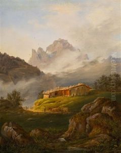 Berglandschaft Mit Alphutte