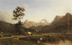 Schweizer Alpenlandschaft by Karl Girardet