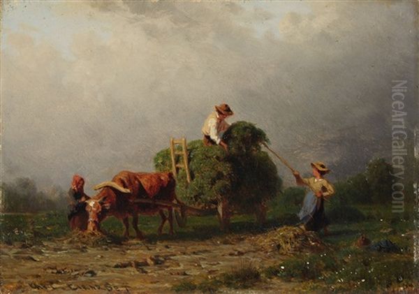 Hay Harvest Beneath A Gathering Storm - view 1