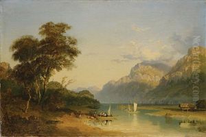 Blick Vom Bodeli Bei Interlaken Gegen Den Brienzersee Und Burg Goldswil