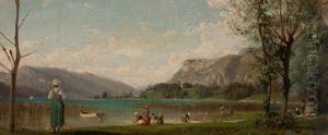 Seelandschaft Mit Wascherinnen Seelandschaft Mit Wascherinnen