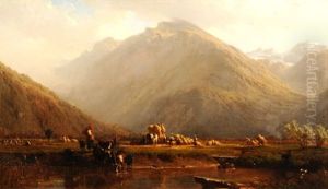 Bauern Beim Einbringen Des Heus by Karl Girardet