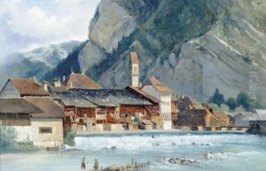 Ansicht Von Unterseen by Karl Girardet