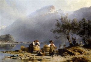 Wascherinnen Am See by Karl Girardet