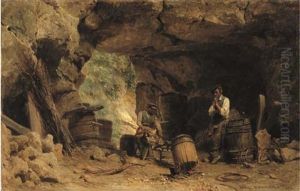 Schmiede In Felsenhohle by Karl Girardet