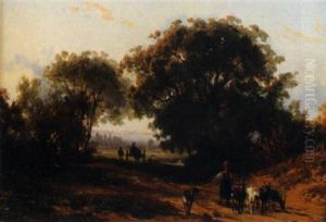 Landschaft Mit Ziegenhirtin by Karl Girardet