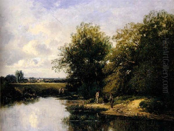 Sommerlandschaft Mit Anglern - view 1