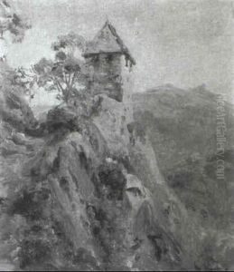 Festungsturm Im Gebirge by Karl Girardet