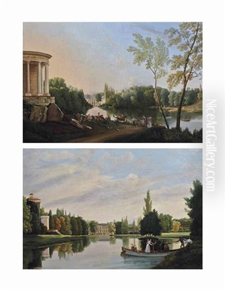 Vues Du Chateau D'ermenonville : Prise Du Temple De La Philosophie; Et Prise Du Bocage - view 1