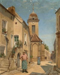Vue Du Chevet De L'eglise De Pesmes by Georges-Marie-Julien Girardot
