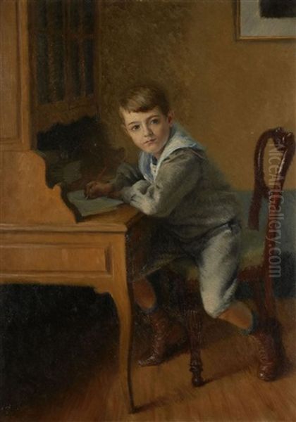 Portrait De Jean Girardot, Fils De L'artiste, A Son Bureau Et Portrait De Jean Girardot (2 Works) - view 1