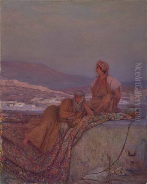 Ladies On The Terrace At Sunset - view 1