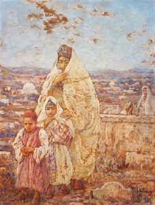 Famille Arabe Sur La Terrasse Famille Arabe Sur La Terrasse