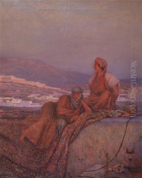 Femmes Sur La Terrasse Au Coucher Du Soleil - view 1