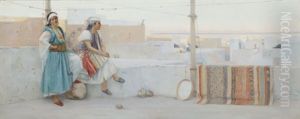 Femmes A La Terrasse, Tanger by Louis Auguste Girardot
