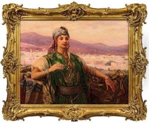 Jeune Fille Sur La Terrasse Devant Tetouan
