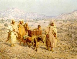 Voyageurs Sur Une Route Du Maroc