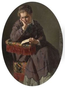 Femme Assise Lisant Une Lettre by Eugene Pierre Francois Giraud