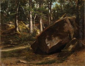 Rochers A Fontainebleau by Eugene Pierre Francois Giraud