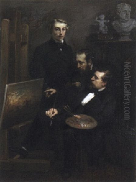 Portrait Of Charles-emile Jacque, Jean-francois-millet And Narcisse-virgile Diaz De La Pena - view 1