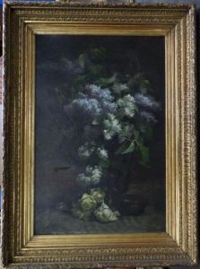 Bouquet De Lilas Dans Un Vase by Jules Giraud