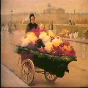 La Marchande De Fleurs by Jules Giraud