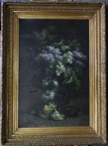 Bouquet De Lilas Dans Un Vase by Sebastien Charles Giraud