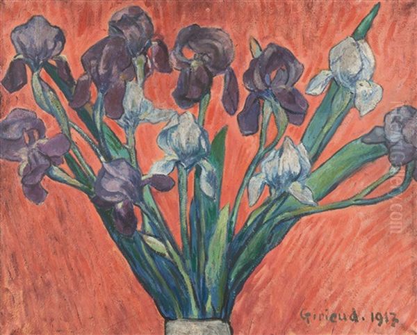 Iris Sur Fond Rouge - view 1