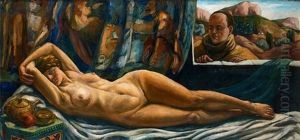 Autoportrait Et Son Modele by Pierre Paul Girieud