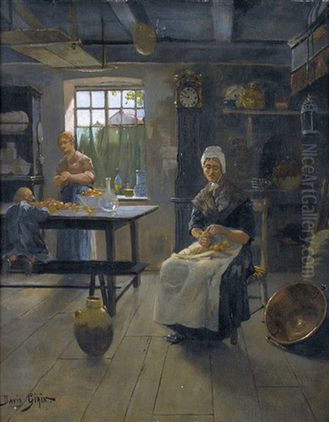 Kucheninterieur Mit Bediensteten Bei Der Rustarbeit - view 1