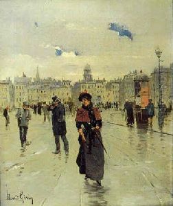 Parisienne Dans La Foule, Quartier Du Pantheon by David Eugene Girin
