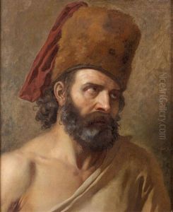 Homme Barbu Au Bonnet D'ourson by Anne-Louis Girodet de Roucy-Triosson