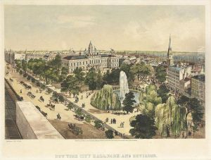 New York City Hall, Park And Environs (d. 569) by John Bachmann
