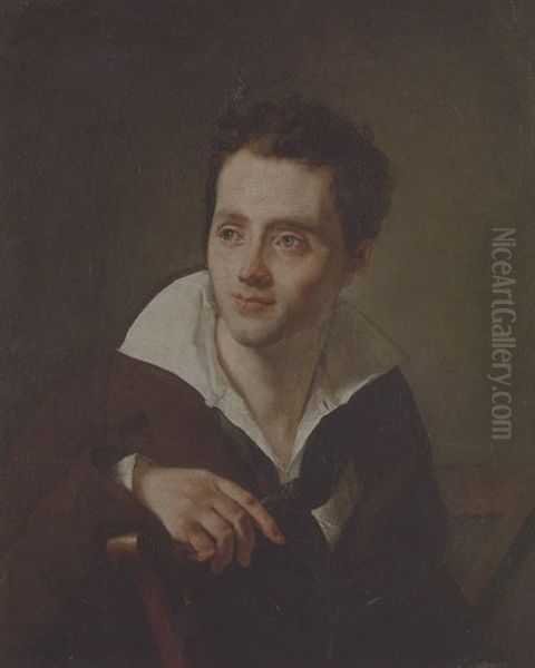 Portrait Of A Young Man In A White Shirt And Brown Coat - view 1