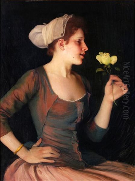 Junge Frau Mit Rose - view 1