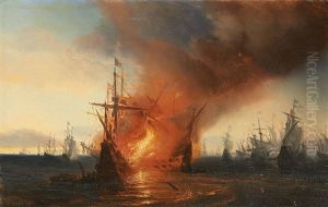 Combat Naval by Jean Antoine Th. Giroust